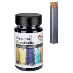 Premium-Glasfarbe, transparent, schwarz, 90ml