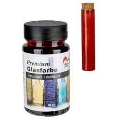 Premium-Glasfarbe, transparent, dunkelrot, 90ml