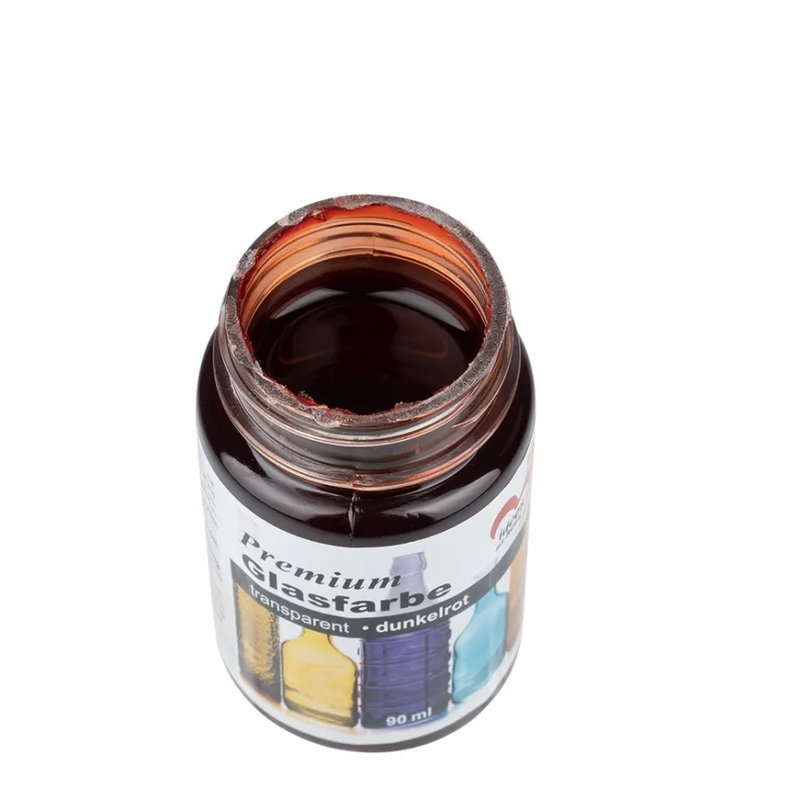 Premium-Glasfarbe, transparent, dunkelrot, 90ml