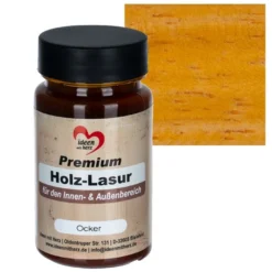 Premium-Holz-Lasur, für den Innen- und Außenbereich, 90ml, ocker