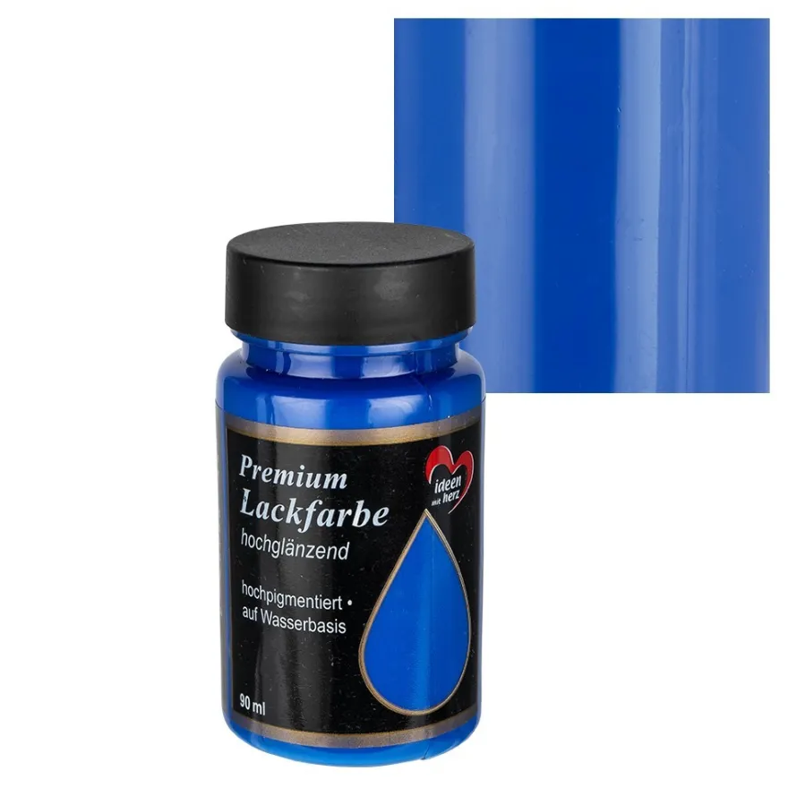 Premium-Lackfarbe, hochglänzend, blau, 90ml