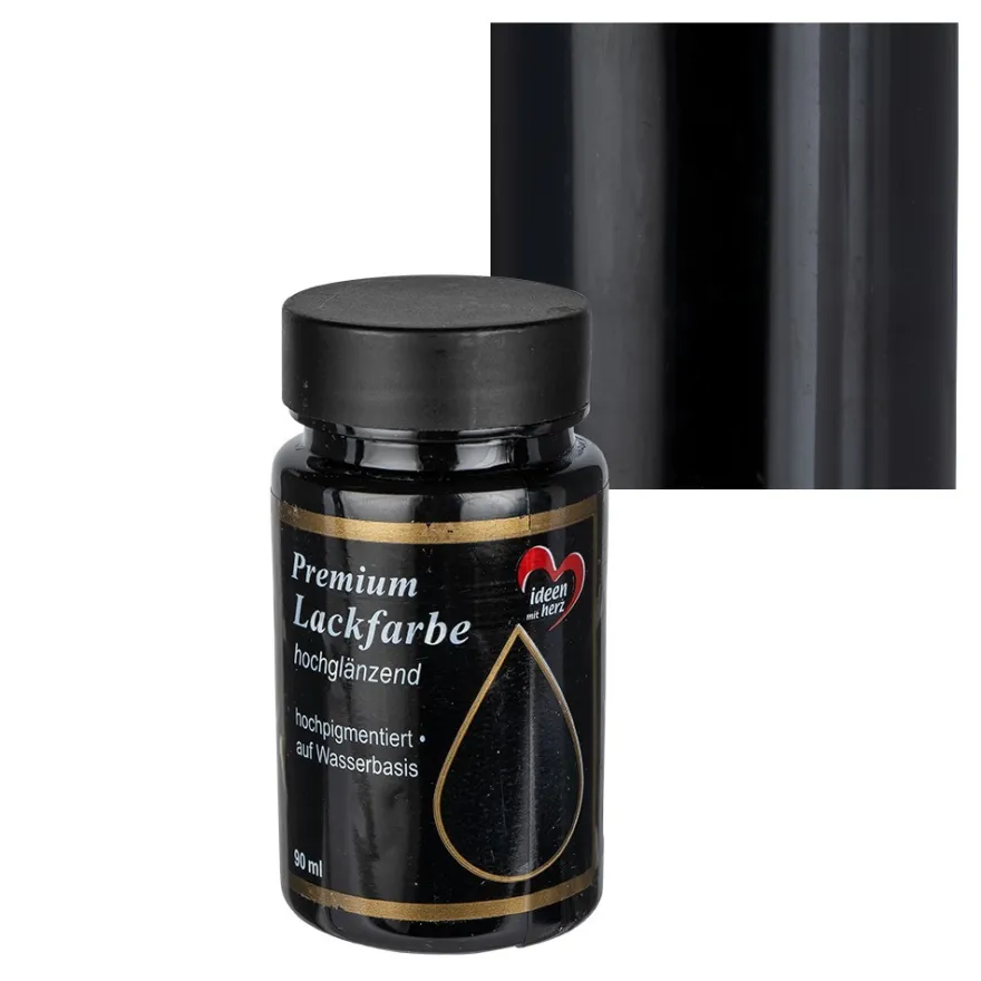 Premium-Lackfarbe, hochglänzend, schwarz, 90ml