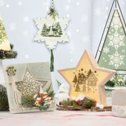 Premium-Relief-Transfers, Winterzeit, 10cm x 30cm, 5 verschiedene Metallicfarben, 10 Bogen