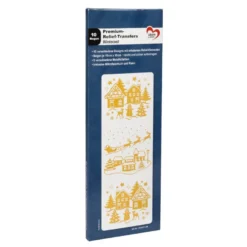 Premium-Relief-Transfers, Winterzeit, 10cm x 30cm, 5 verschiedene Metallicfarben, 10 Bogen