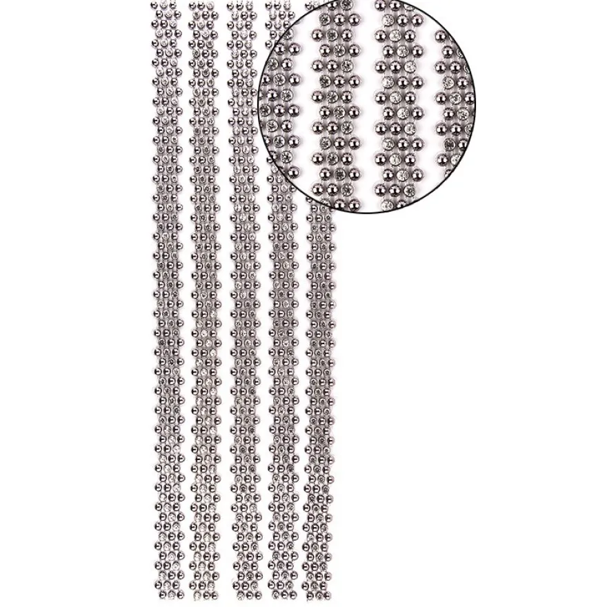 Premium-Schmuck-Bordüren "Royal", selbstklebend, 29cm, mit Glas-Kristallen, anthrazit