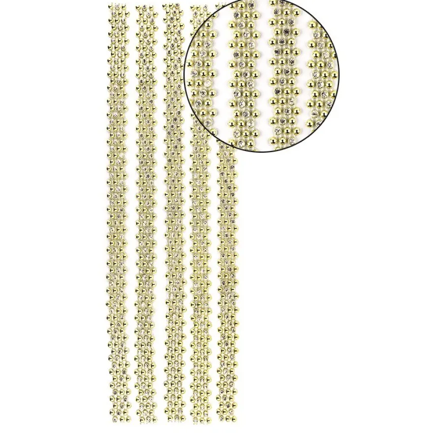 Premium-Schmuck-Bordüren "Royal", selbstklebend, 29cm, mit Glas-Kristallen, gelbgrün