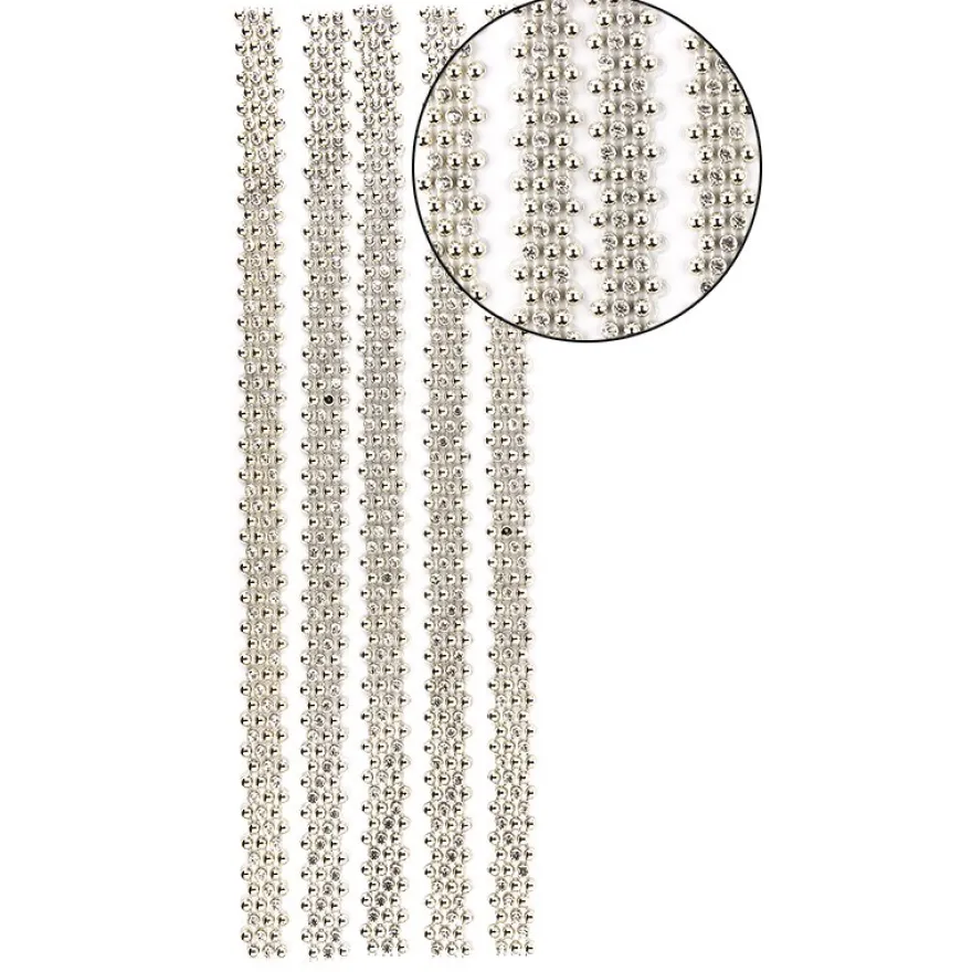Premium-Schmuck-Bordüren "Royal", selbstklebend, 29cm, mit Glas-Kristallen, hellgold