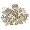 Premium-Schmucksteine, Augenpaar, 2,2cm x 1,4cm x 0,4cm, hellgold, mit Glaskristallen, 40 Stück