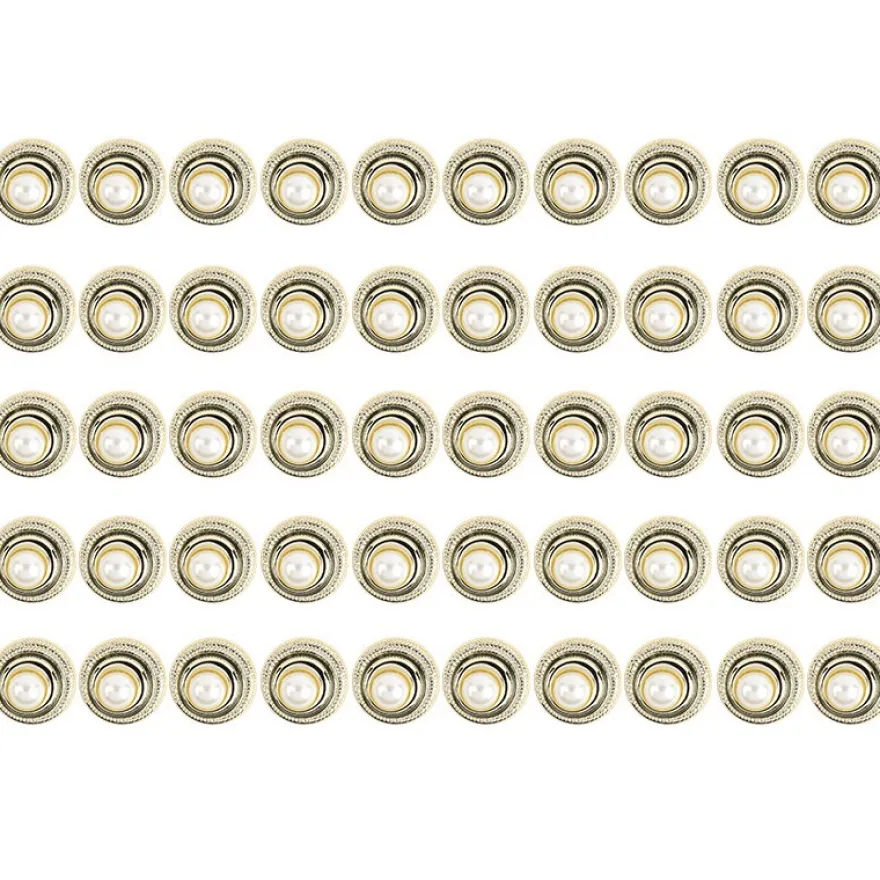 Premium-Schmucksteine, Perlen-Zierstein 3, Ø 2,3cm, hellgold, perlmutt, 50 Stück