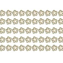 Premium-Schmucksteine, Zierblüte 3, Ø 2,1cm, hellgold, perlmutt, 50 Stück