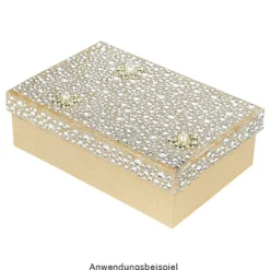 Premium-Schmucksteine, Zierblüte 3, Ø 2,1cm, hellgold, perlmutt, 50 Stück