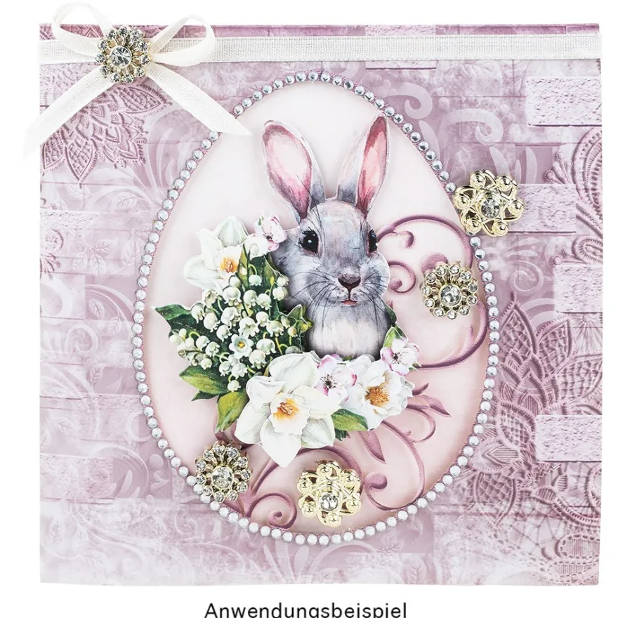 Premium-Schmucksteine, Zierblüte 4, Ø 1,9cm, hellgold, Glaskristallen, 40 Stück