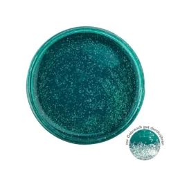 Premium-Tauchfarbe, Farbglas-Glitzer-Effekt, türkisgrün mit Silber-Glitzer, 250ml
