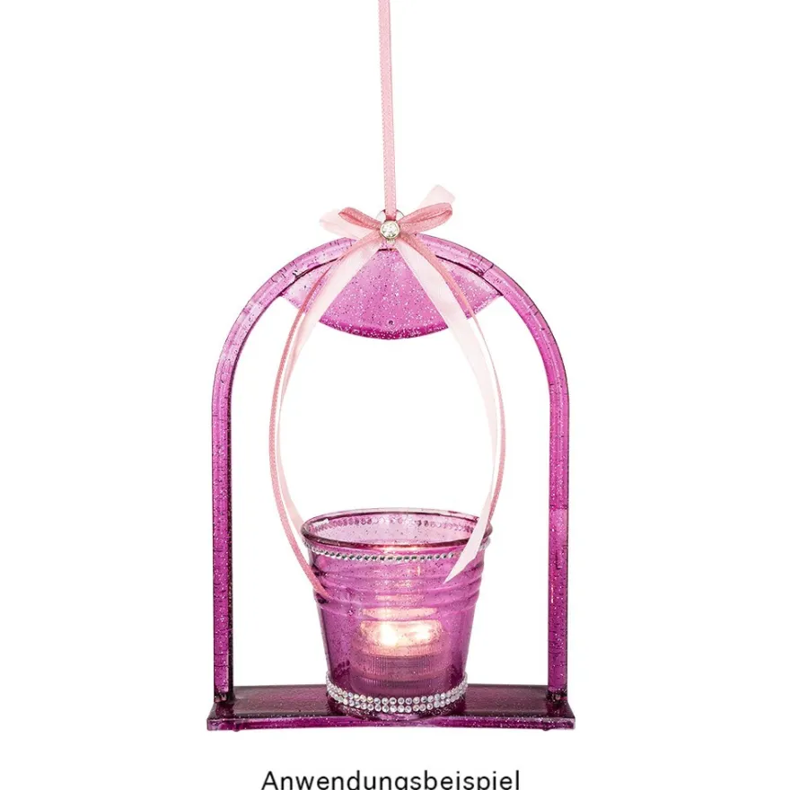 Premium-Tauchfarbe, Farbglas-Glitzer-Effekt, pink mit Silber-Glitzer, 250ml