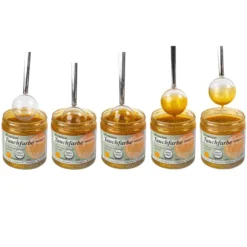Premium-Tauchfarbe, Farbglas-Glitzer-Effekt, goldgelb mit Silber-Glitzer, 250ml