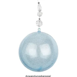 Premium-Tauchfarbe, Farbglas-Glitzer-Effekt, blau mit Silber-Glitzer, 250ml