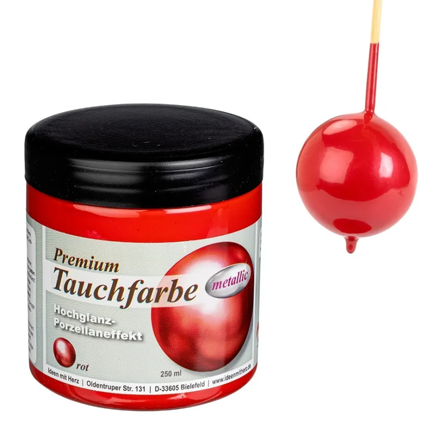 Premium-Tauchfarbe, metallic, rot, 250ml