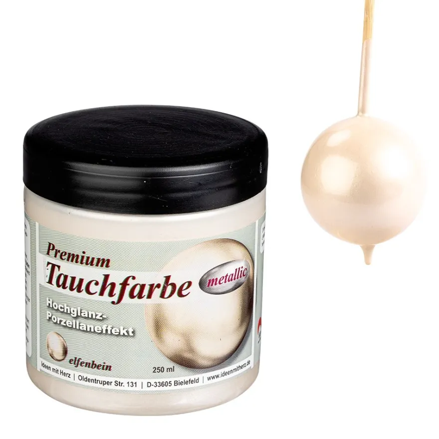 Premium-Tauchfarbe, metallic, elfenbein, 250ml