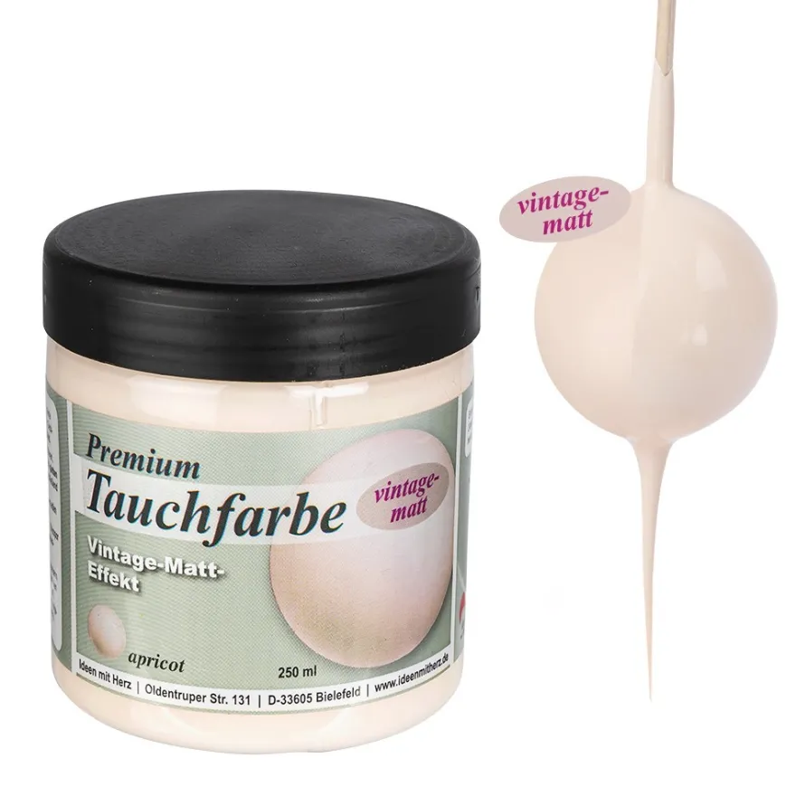 Premium-Tauchfarbe, Vintage-Matt-Effekt, apricot, 250ml