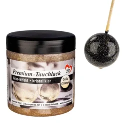 Premium-Tauchlack, Glas-Effekt, kristallklar mit Gold-Glitzer, 250ml
