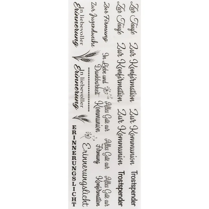 Premium-Transfers, Anlässe 2, 10cm x 30cm, schwarz, 10 Bogen