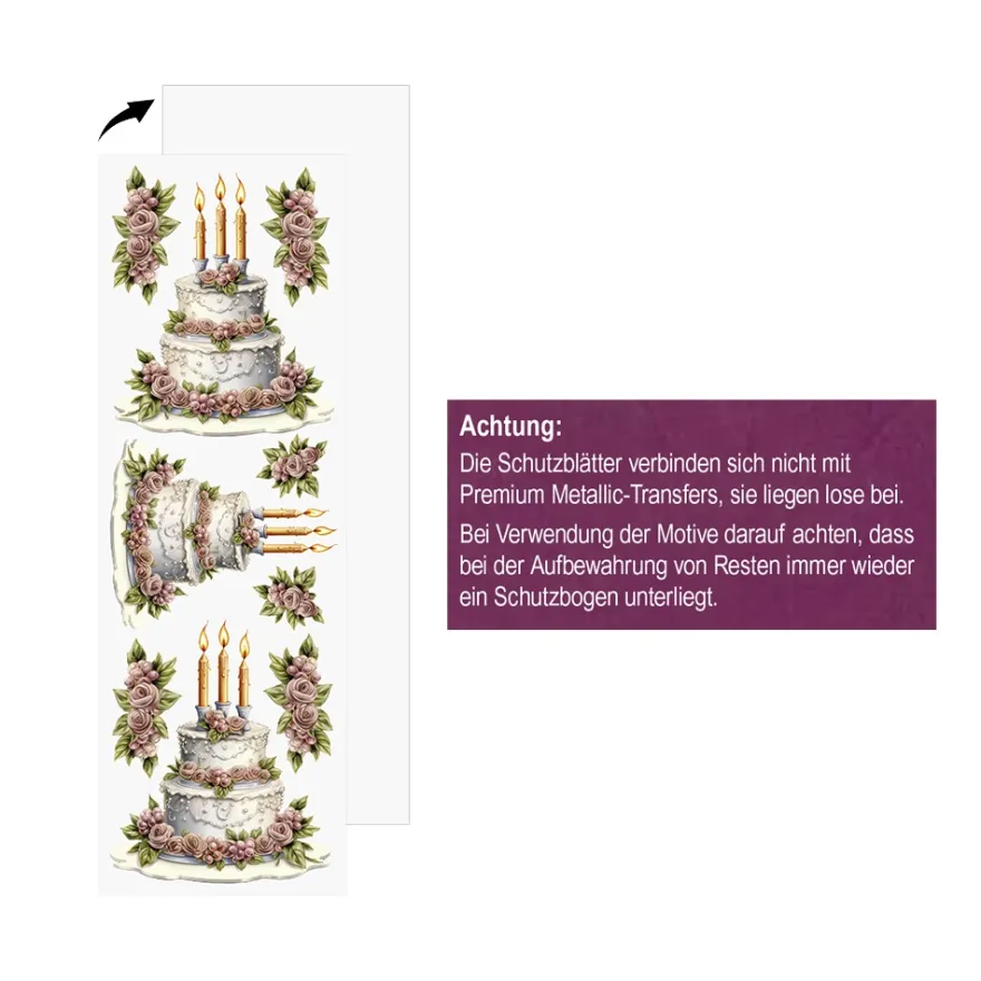 Premium-Transfers, Anlässe, mit Metallic-Effekt, 10cm x 30cm, farbig, 10 Bogen