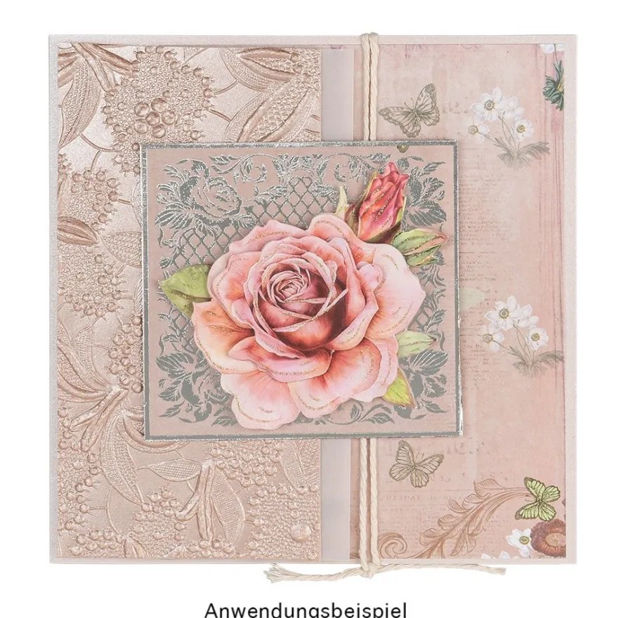 Premium-Transfers, Blüten & Schmetterlinge, 10cm x 30cm, Silberfolie, 10 Bogen