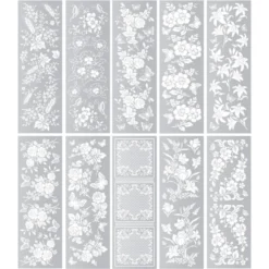Premium-Transfers, Blüten & Schmetterlinge, 10cm x 30cm, Silberfolie, 10 Bogen