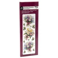 Premium-Transfers, Blumensträuße 2, 10cm x 30cm, farbig, 10 Bogen