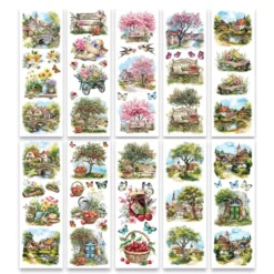 Premium-Transfers, Dorf-Idylle, 10cm x 30cm, farbig, 10 Bogen