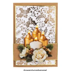 Premium-Transfers, Florale Bordüren & Ornamente, 10cm x 30cm, Goldfolie, 10 Bogen