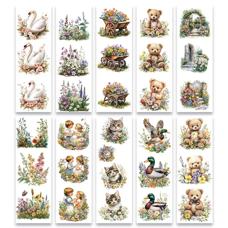 Premium-Transfers, Frühlingserwachen, 10cm x 30cm, farbig, 10 Bogen