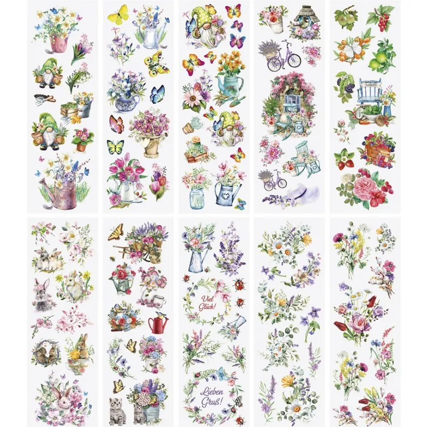 Premium-Transfers, Gartenfreuden, 10cm x 30cm, farbig, 10 Bogen