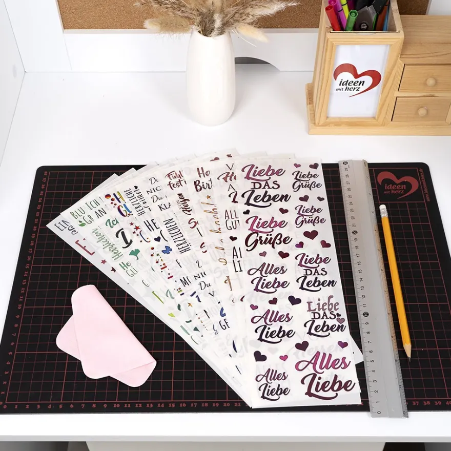Premium-Transfers, Glückwünsche, 10cm x 30cm, farbig, 10 Bogen