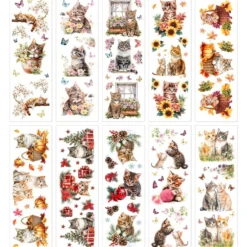 Premium-Transfers, Katzen, 10cm x 30cm, farbig, 10 Bogen