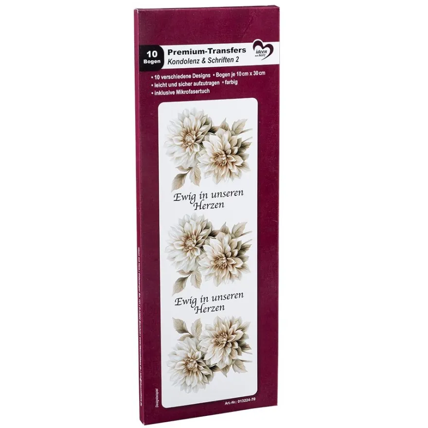 Premium-Transfers, Kondolenz & Schriften 2, 10cm x 30cm, farbig, 10 Bogen