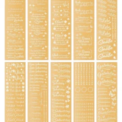 Premium-Transfers, Lebensweisheiten & Wünsche, 10cm x 30cm, Goldfolie, 10 Bogen