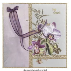 Premium-Transfers, Orchideen & Lilien, 10cm x 30cm, farbig, 10 Bogen