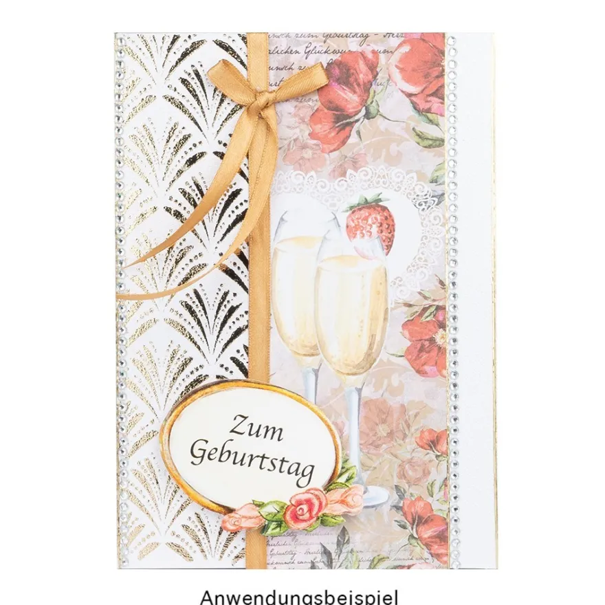 Premium-Transfers, Ornamentik, 10cm x 30cm, Goldfolie, 10 Bogen
