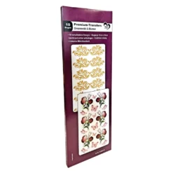 Premium-Transfers, Ornamentik & Blumen, 10cm x 30cm, Goldfolie & farbig, 10 Bogen