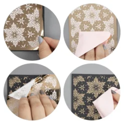 Premium-Transfers, Ornamentik & Blumen, 10cm x 30cm, Goldfolie & farbig, 10 Bogen