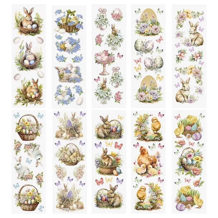 Premium-Transfers, Ostern, 10cm x 30cm, farbig, 10 Bogen