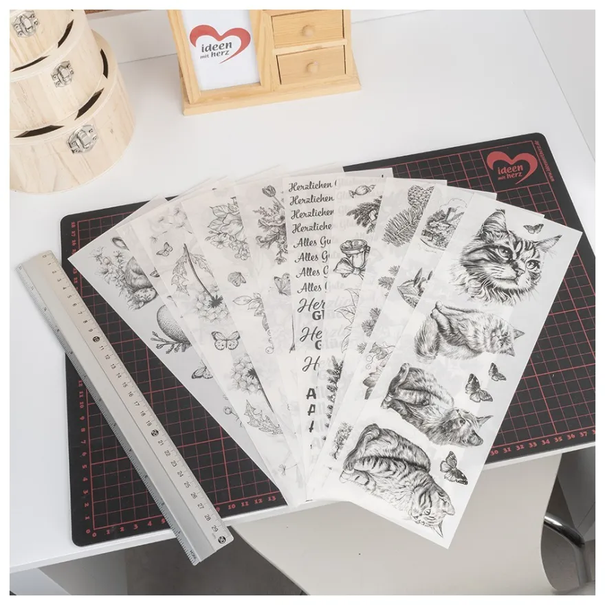 Premium-Transfers, Rund ums Jahr, 10cm x 30cm, schwarz, 10 Bogen