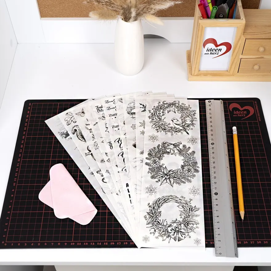 Premium-Transfers, Rund ums Jahr 2, 10cm x 30cm, schwarz, 10 Bogen