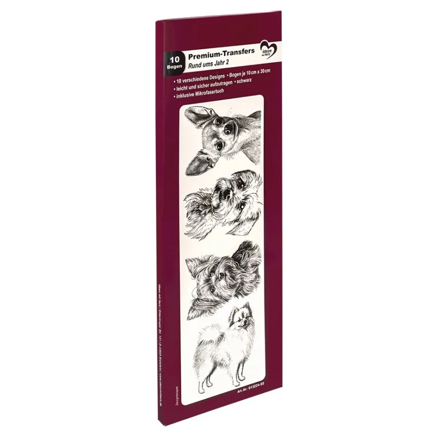 Premium-Transfers, Rund ums Jahr 2, 10cm x 30cm, schwarz, 10 Bogen