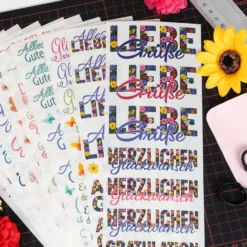 Premium-Transfers, Sag's mit Blumen 2, 10cm x 30cm, farbig, 10 Bogen