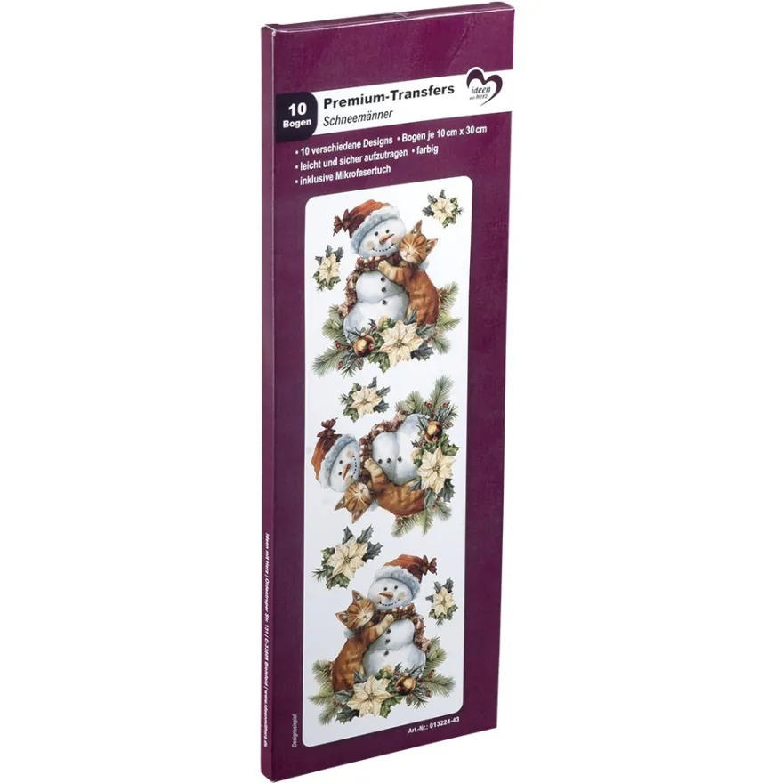 Premium-Transfers, Schneemänner, 10cm x 30cm, farbig, 10 Bogen