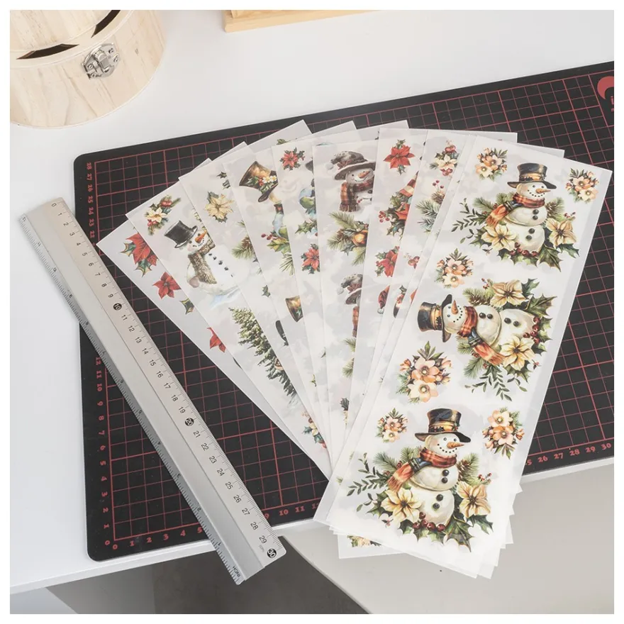 Premium-Transfers, Schneemänner, 10cm x 30cm, farbig, 10 Bogen