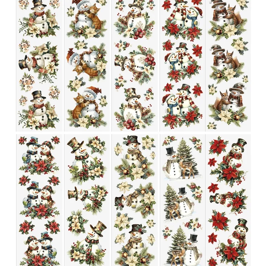 Premium-Transfers, Schneemänner, 10cm x 30cm, farbig, 10 Bogen