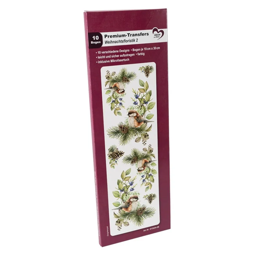 Premium-Transfers, Weihnachtsfloristik 2, 10cm x 30cm, farbig, 10 Bogen